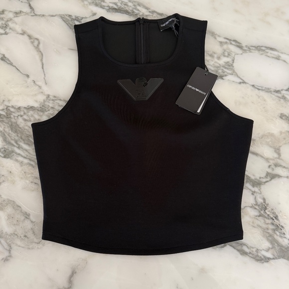 EA7 EMPORIO ARMANI Womans Gray GA Logo Stretch Tank Top MED/Sm, 3D2K6A - Picture 2 of 9